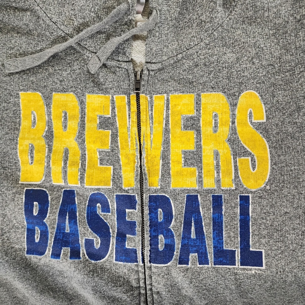 Brewers Baseball Full Zip Up Sweatshirt Women's Size Medium Fifth Ocean Clothing - Picture 9 of 12